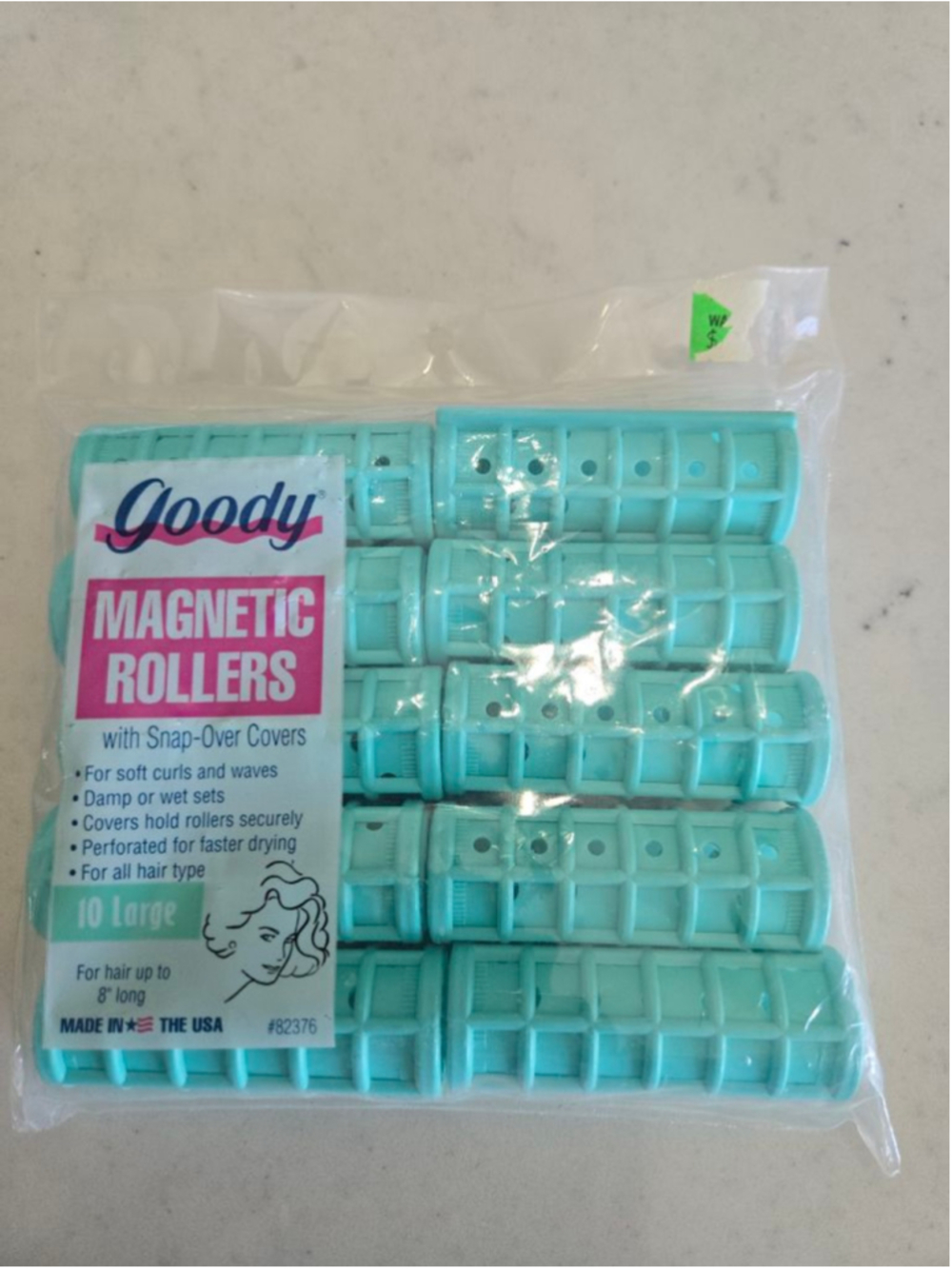 Vintage Goody Magnetic Hair Rollers One Size Teal - Picture 2 of 4